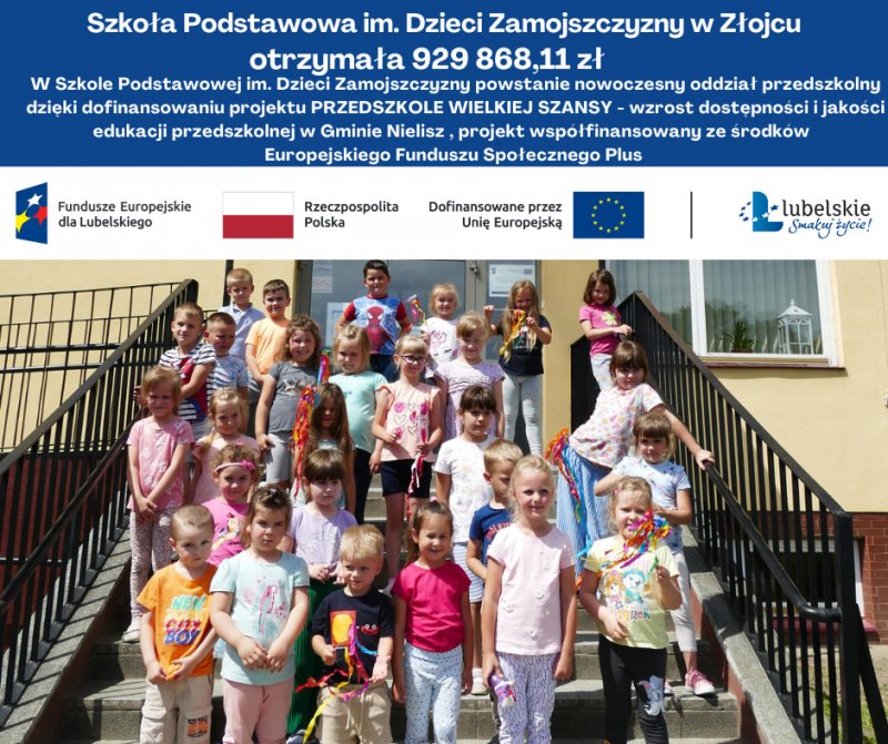PRZEDSZKOLE WIELKIEJ SZANSY - wzrost dostępności i jakości edukacji przedszkolnej w Gminie Nielisz
