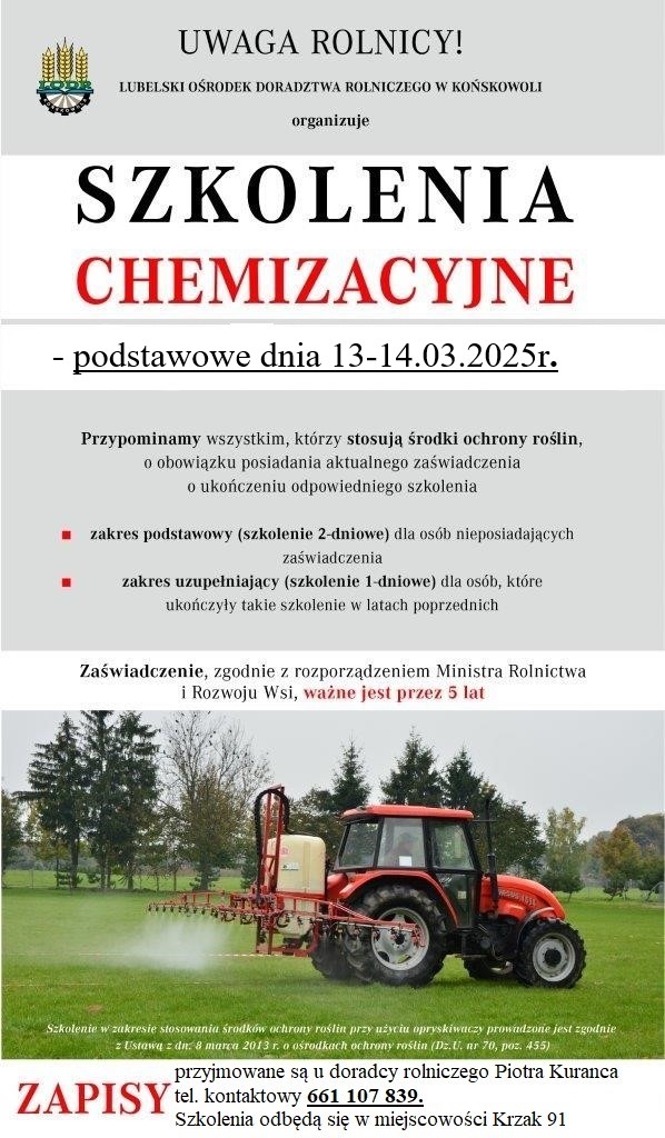 Szkolenie chemizacyjne podstawowe -2025r